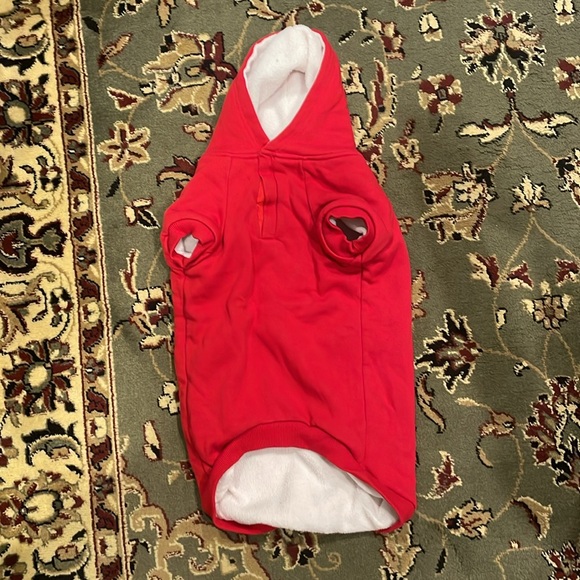 Red fleece large dog sweatshirt - Picture 3 of 6